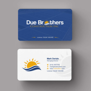 Business Card Design by INDIAN_Ashok for Due Brothers Construction  | Design: #13025263