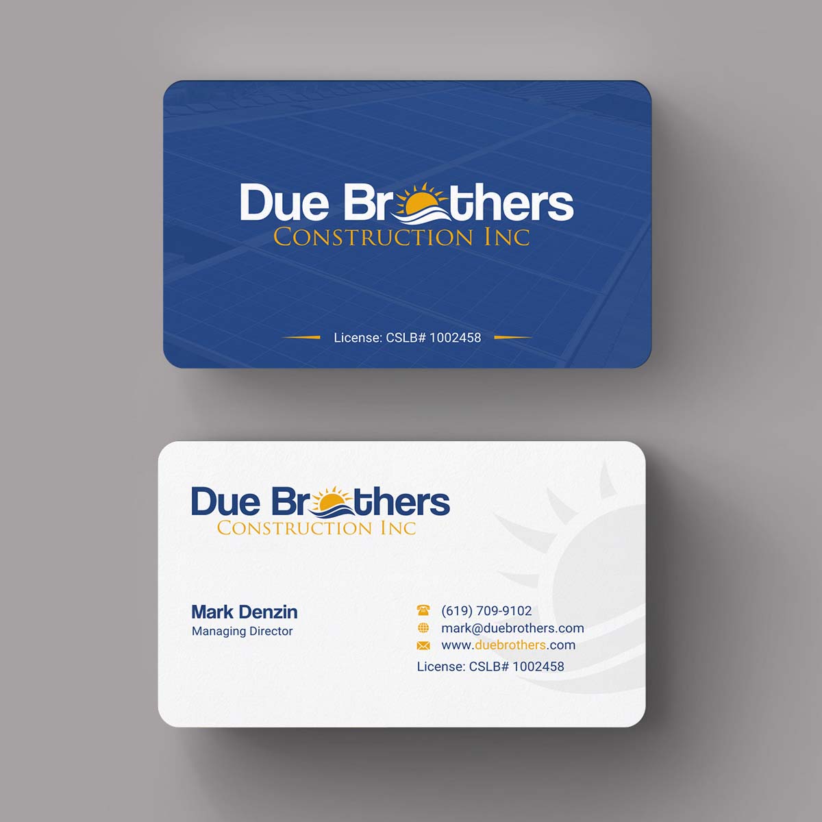Business Card Design by INDIAN_Ashok for Due Brothers Construction  | Design #13025264