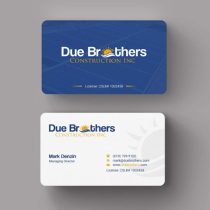 Business Card Design by INDIAN_Ashok for Due Brothers Construction  | Design: #13025264