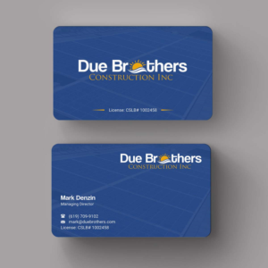 Business Card Design by INDIAN_Ashok for Due Brothers Construction  | Design: #13025265