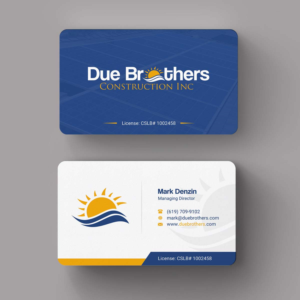 Business Card Design by INDIAN_Ashok for Due Brothers Construction  | Design: #13025266