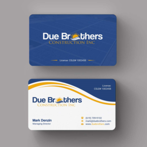 Business Card Design by INDIAN_Ashok for Due Brothers Construction  | Design: #13025268
