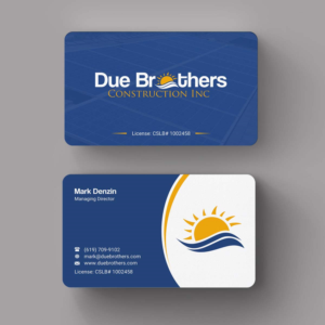 Business Card Design by INDIAN_Ashok for Due Brothers Construction  | Design: #13025269
