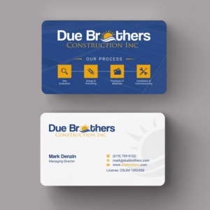Business Card Design by INDIAN_Ashok for Due Brothers Construction  | Design: #13025271