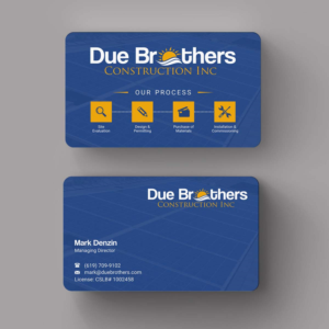 Business Card Design by INDIAN_Ashok for Due Brothers Construction  | Design: #13025273