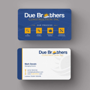 Business Card Design by INDIAN_Ashok for Due Brothers Construction  | Design: #13025275