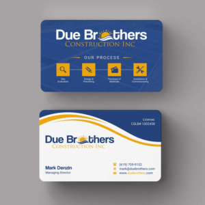 Business Card Design by INDIAN_Ashok for Due Brothers Construction  | Design: #13025280