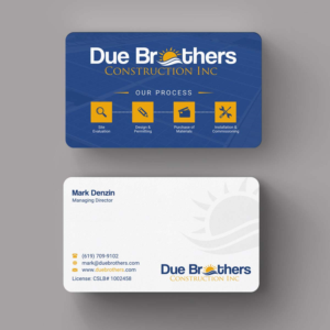Business Card Design by INDIAN_Ashok for Due Brothers Construction  | Design: #13025282