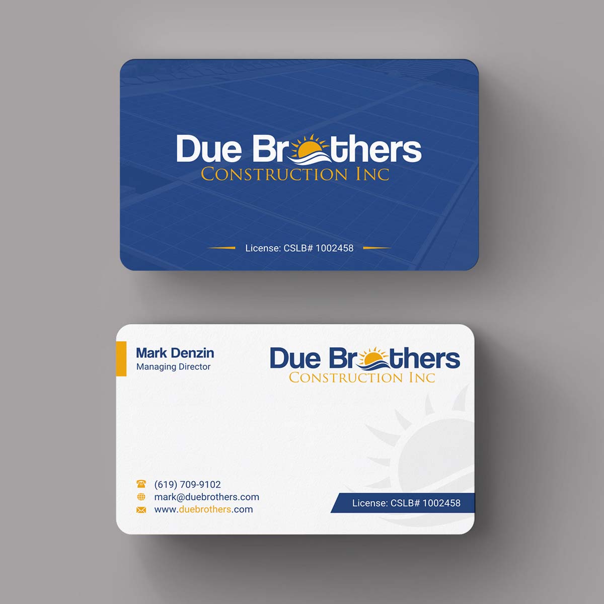 Business Card Design by INDIAN_Ashok for Due Brothers Construction  | Design #13025283