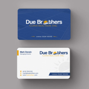 Business Card Design by INDIAN_Ashok for Due Brothers Construction  | Design: #13025283