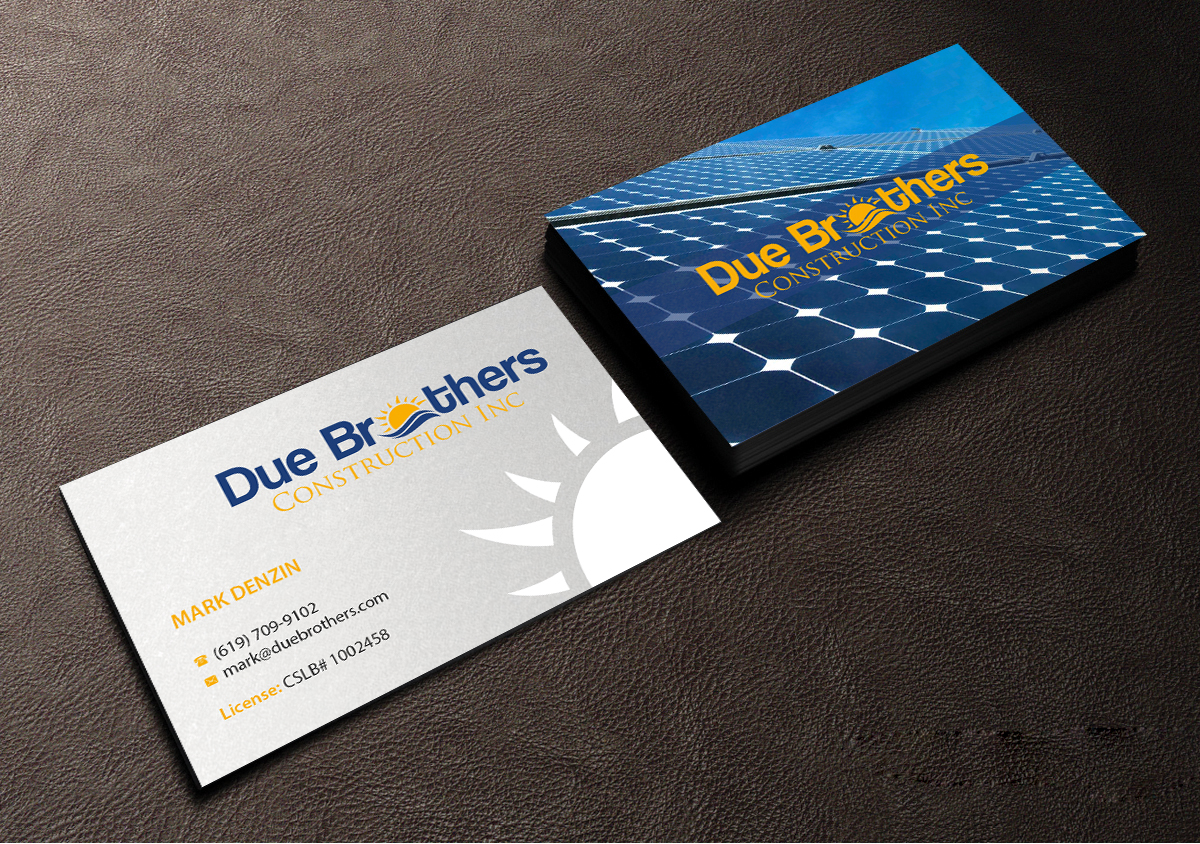 Business Card Design by Creations Box 2015 for Due Brothers Construction  | Design #13026138