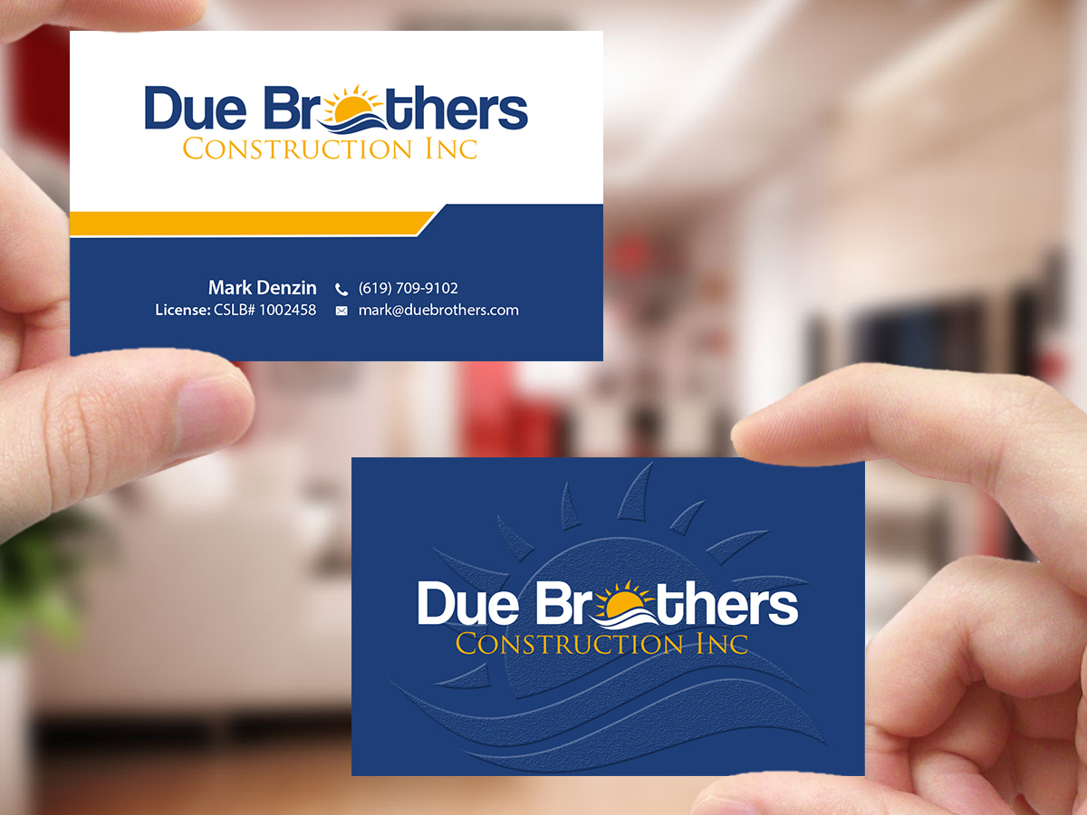 Business Card Design by Creations Box 2015 for Due Brothers Construction  | Design #13026139