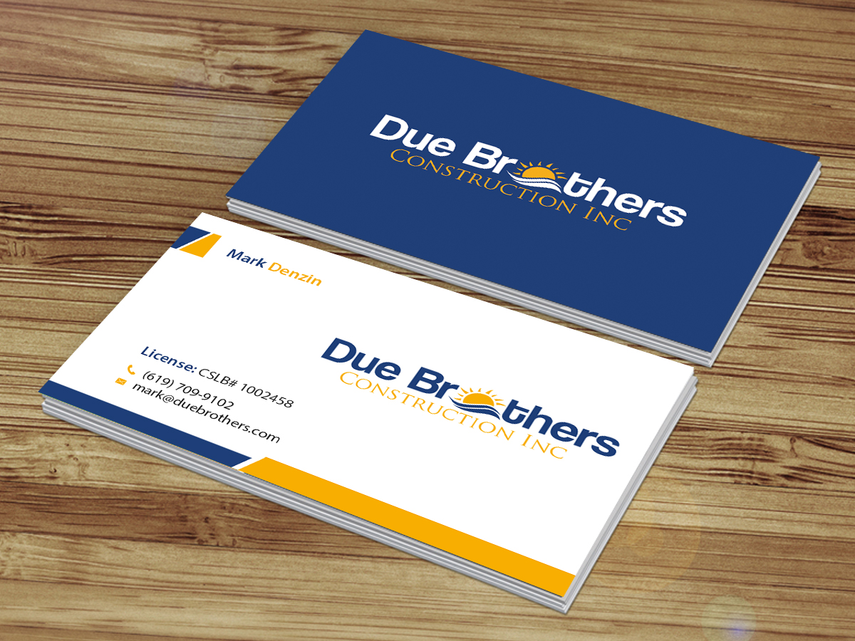 Business Card Design by Creations Box 2015 for Due Brothers Construction  | Design #13026144