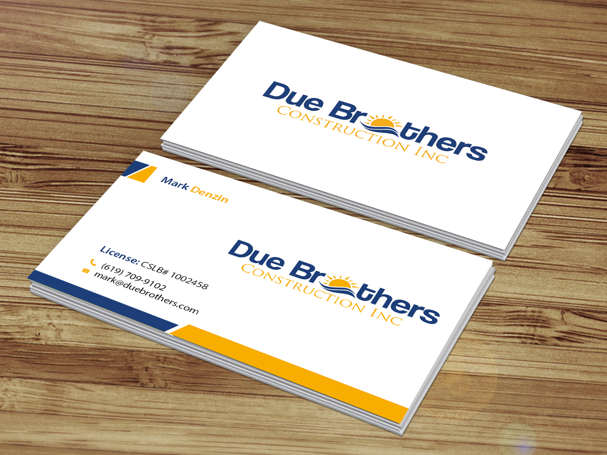 Business Card Design by Creations Box 2015 for Due Brothers Construction  | Design #13026145