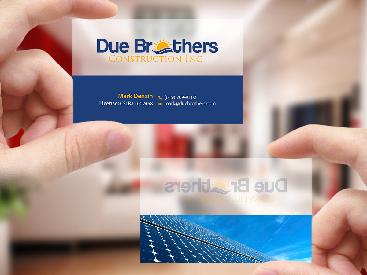 Business Card Design by Creations Box 2015 for Due Brothers Construction  | Design #13026150