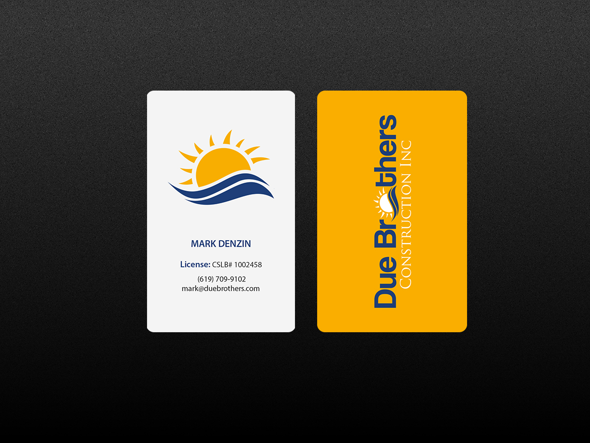 Business Card Design by Creations Box 2015 for Due Brothers Construction  | Design #13026151