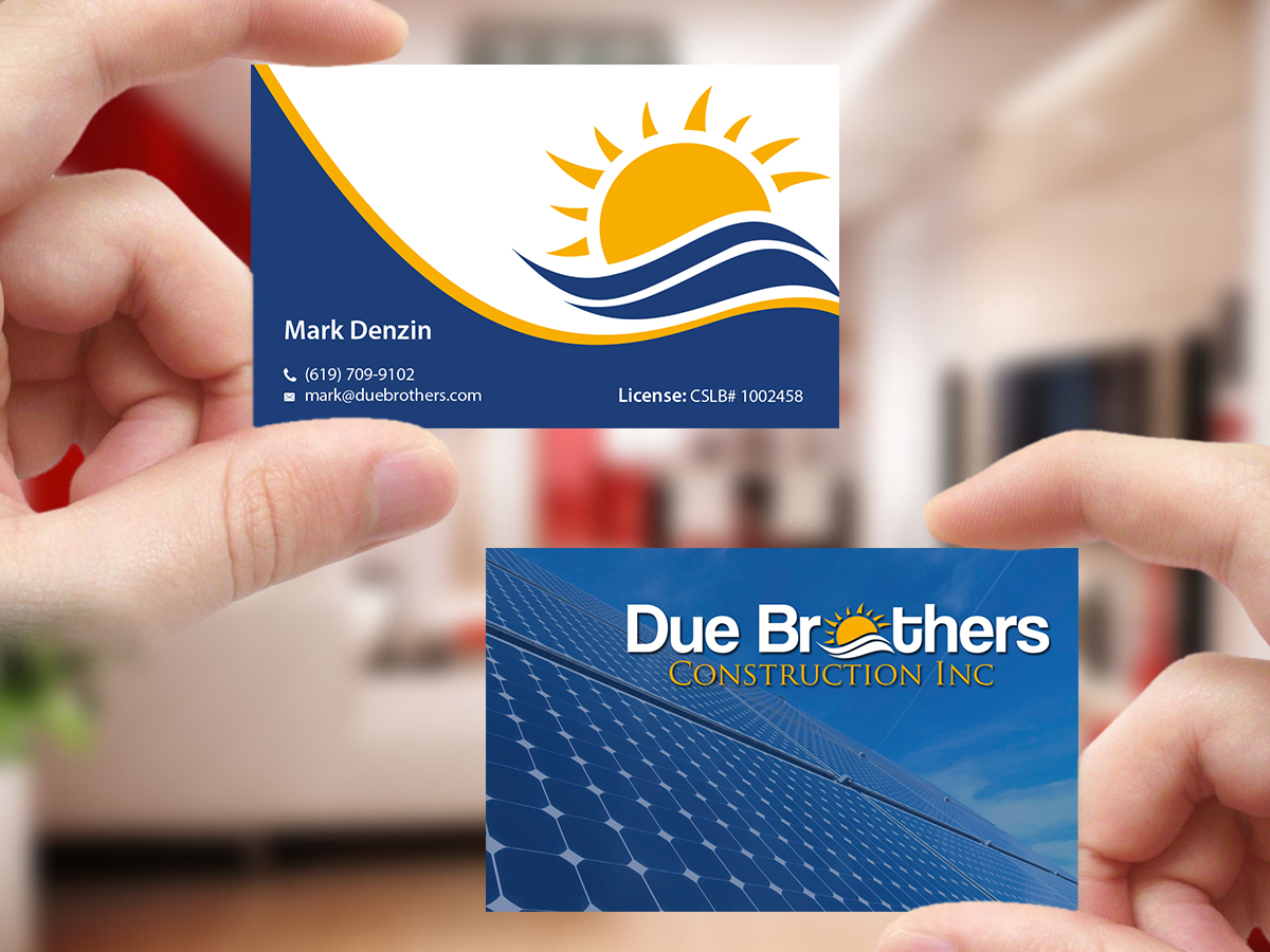 Business Card Design by Creations Box 2015 for Due Brothers Construction  | Design #13026154