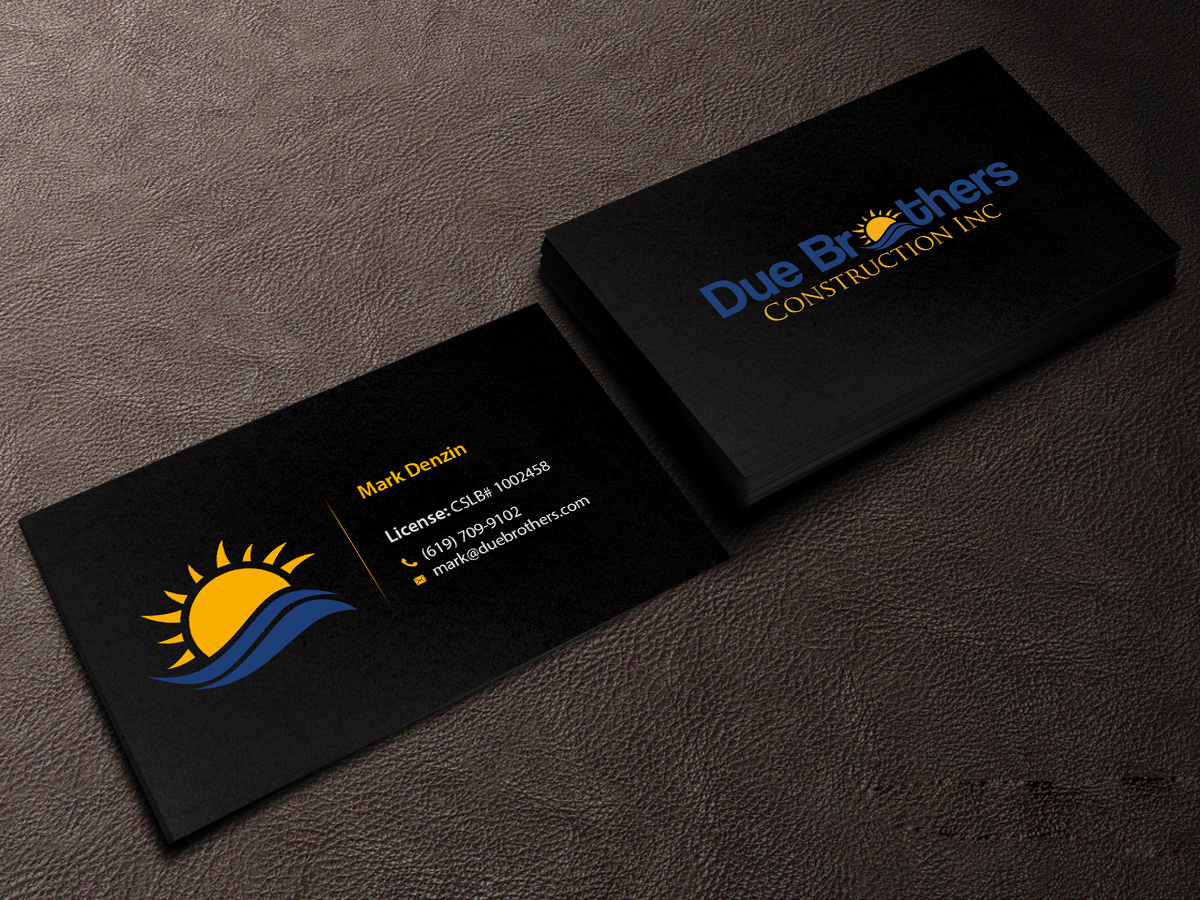 Diseño de Tarjeta de Presentación por Creations Box 2015 para Due Brothers Construction  | Diseño #13026159