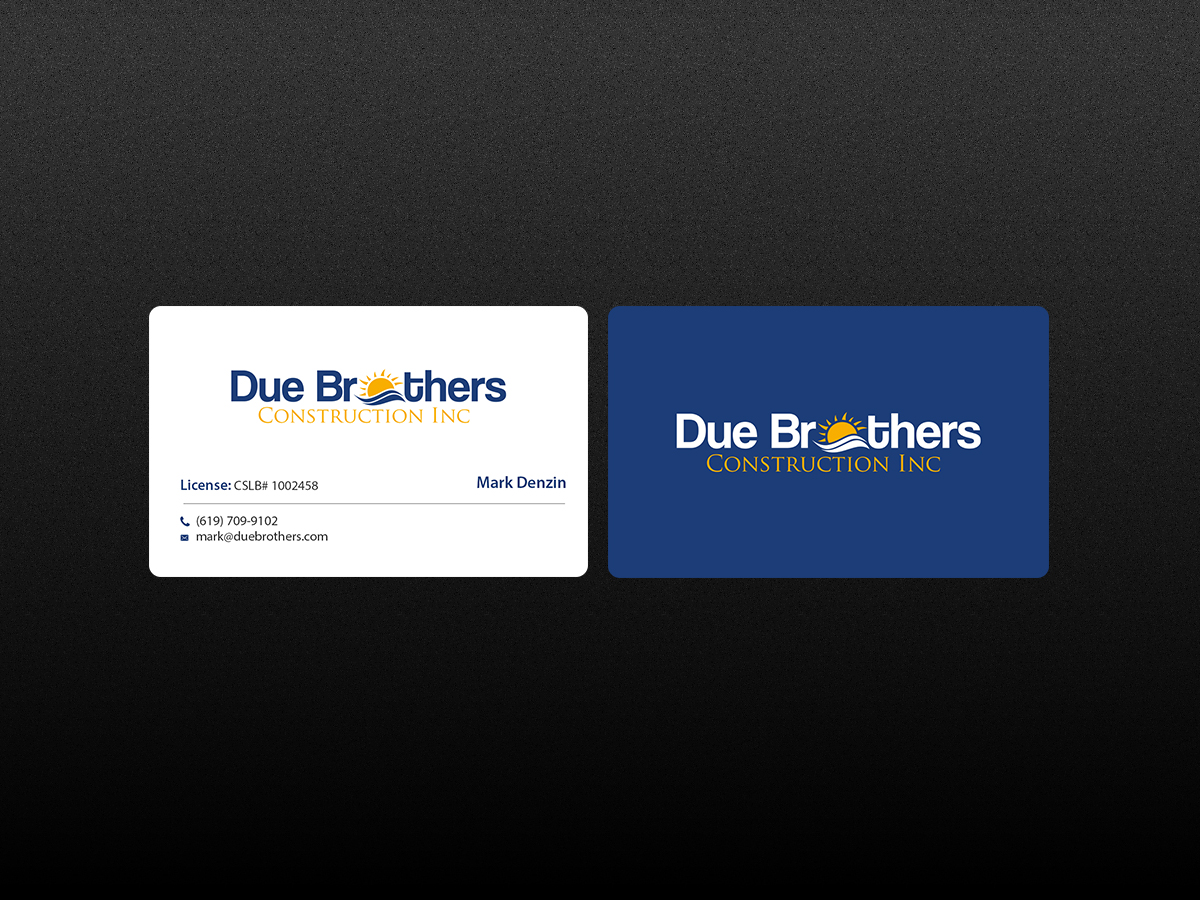 Business Card Design by Creations Box 2015 for Due Brothers Construction  | Design #13026160