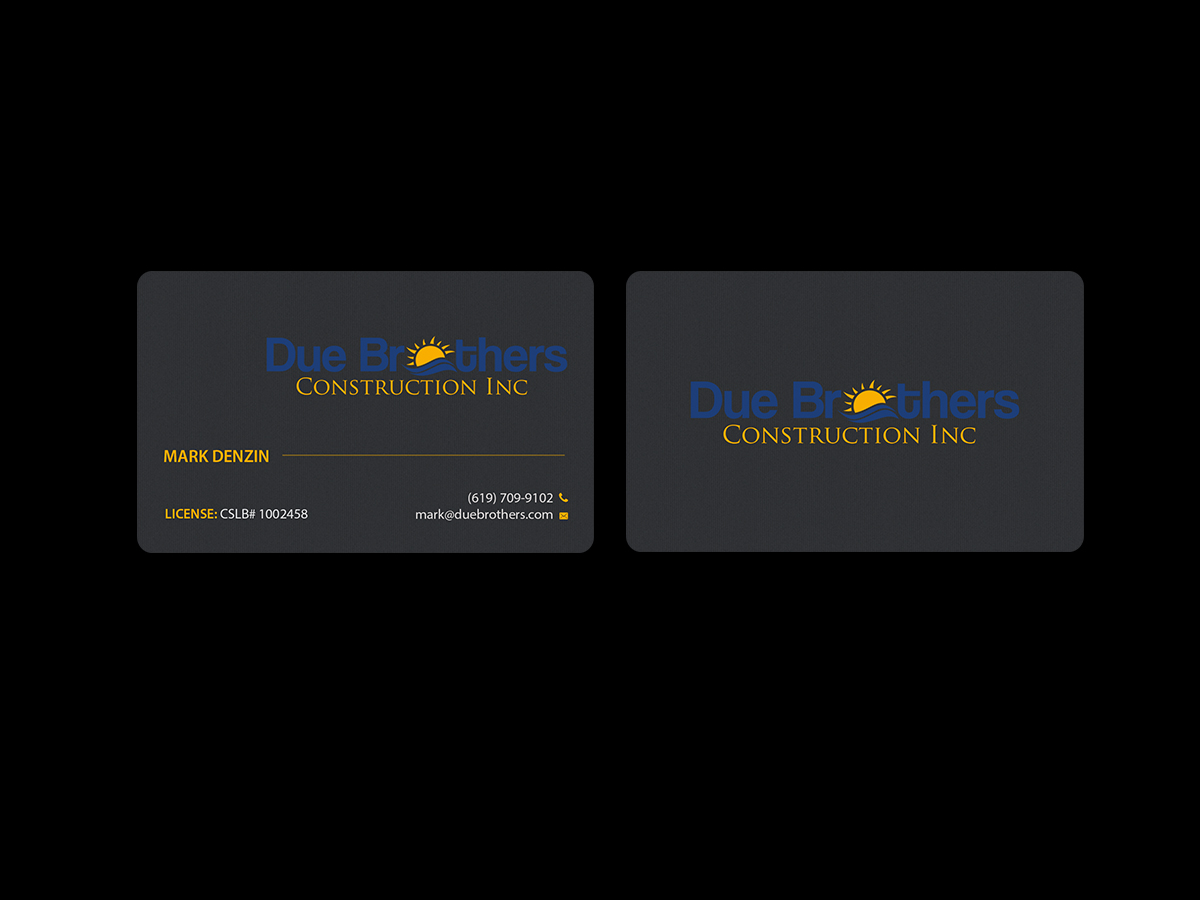 Business Card Design by Creations Box 2015 for Due Brothers Construction  | Design #13030239