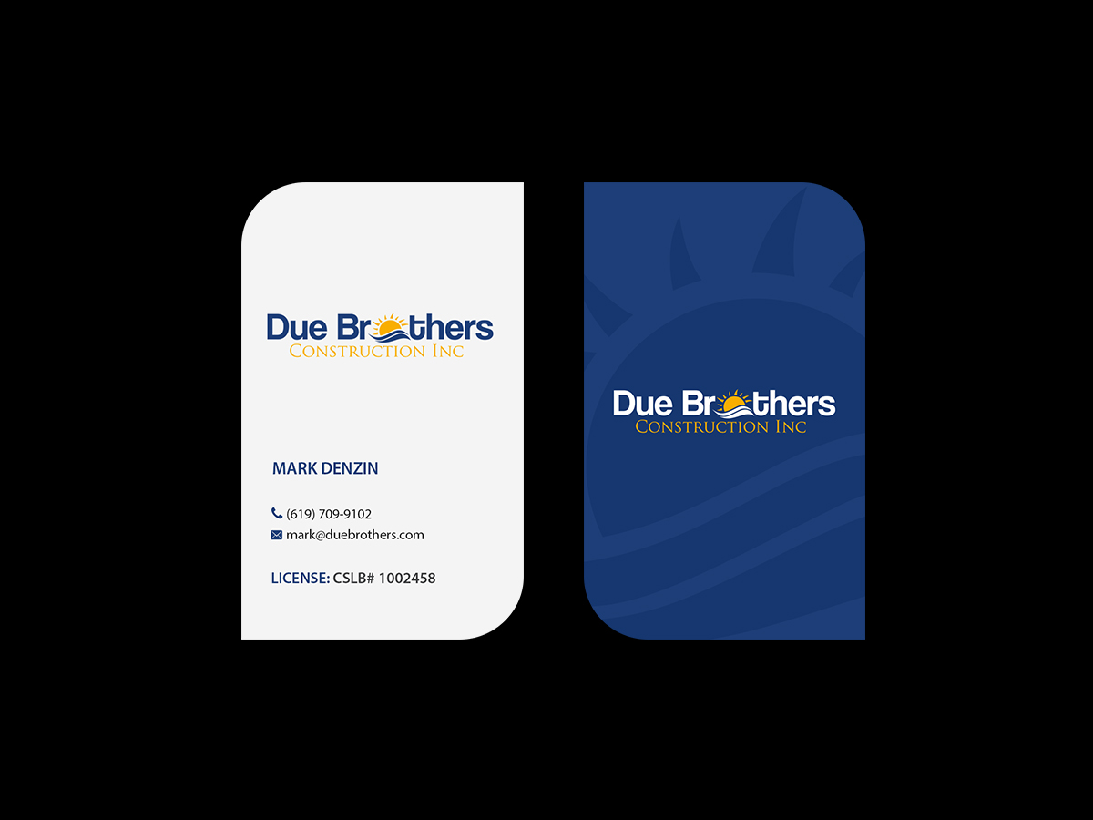 Business Card Design by Creations Box 2015 for Due Brothers Construction  | Design #13030277