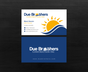 Business Card Design by Brand aid for Due Brothers Construction  | Design: #13026702