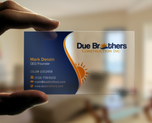 Business Card Design by Brand aid for Due Brothers Construction  | Design: #13028542