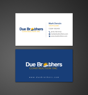 Business Card Design by chandrayaan.creative for Due Brothers Construction  | Design: #13024139