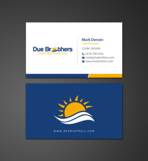 Business Card Design by chandrayaan.creative for Due Brothers Construction  | Design: #13024141