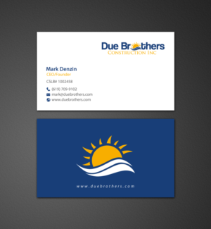 Business Card Design by chandrayaan.creative for Due Brothers Construction  | Design: #13024142