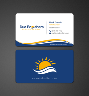 Business Card Design by chandrayaan.creative for Due Brothers Construction  | Design: #13024161