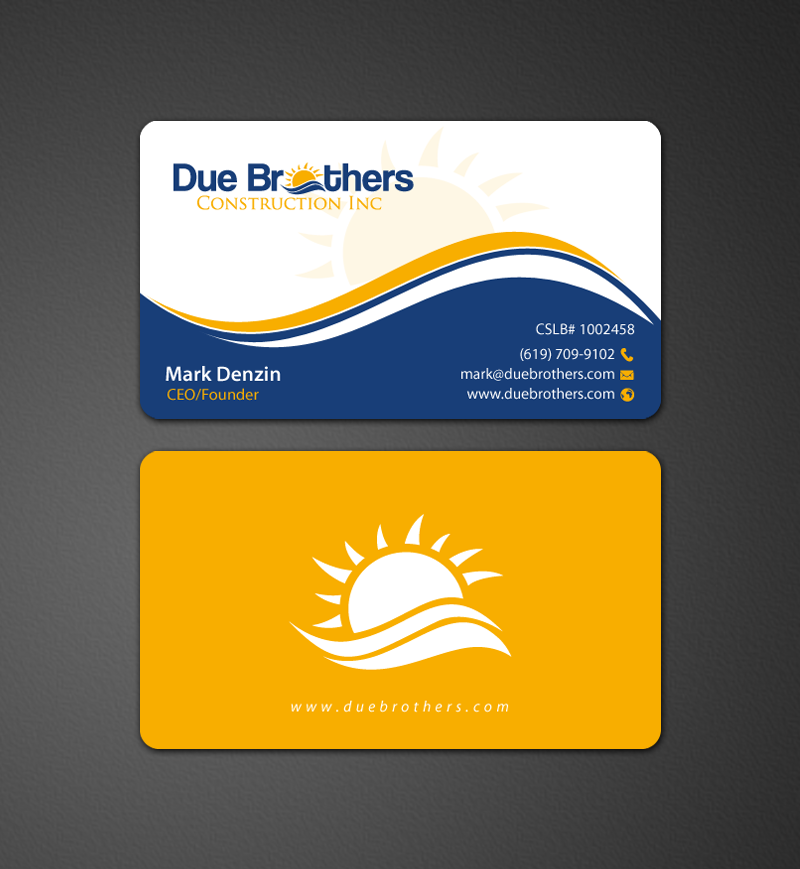 Diseño de Tarjeta de Presentación por chandrayaan.creative para Due Brothers Construction  | Diseño #13024162