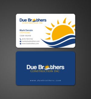Diseño de Tarjeta de Presentación por chandrayaan.creative para Due Brothers Construction  | Diseño #13024194