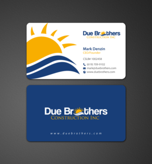 Business Card Design by chandrayaan.creative for Due Brothers Construction  | Design: #13024198