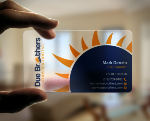 Business Card Design by chandrayaan.creative for Due Brothers Construction  | Design: #13024575