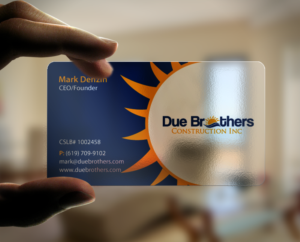 Business Card Design by chandrayaan.creative for Due Brothers Construction  | Design: #13024582