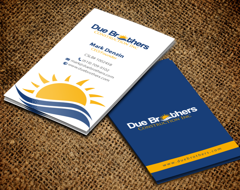 Business Card Design by chandrayaan.creative for Due Brothers Construction  | Design #13024585