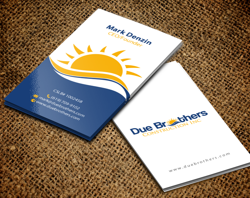 Business Card Design by chandrayaan.creative for Due Brothers Construction  | Design #13024586
