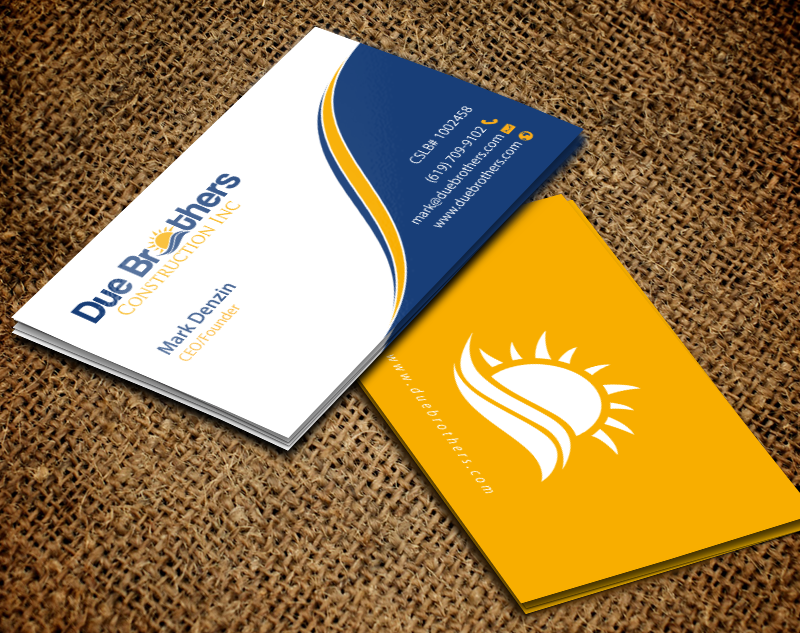 Business Card Design by chandrayaan.creative for Due Brothers Construction  | Design #13026351