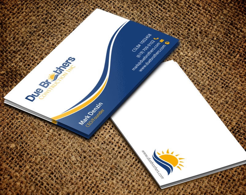 Business Card Design by chandrayaan.creative for Due Brothers Construction  | Design #13026352