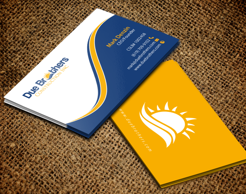Business Card Design by chandrayaan.creative for Due Brothers Construction  | Design #13026353