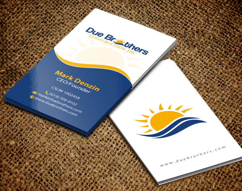 Business Card Design by chandrayaan.creative for Due Brothers Construction  | Design #13026354