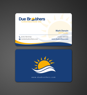 Business Card Design by chandrayaan.creative for Due Brothers Construction  | Design: #13026357