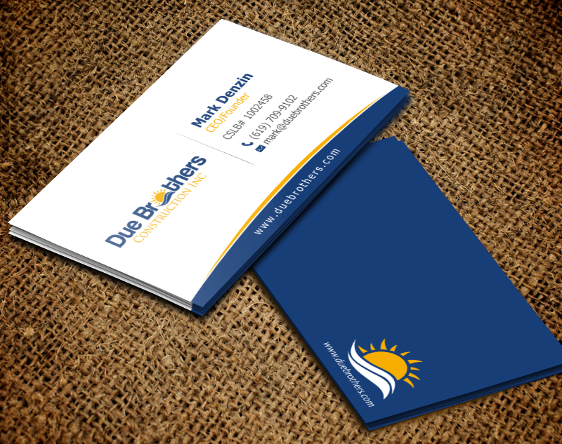 Business Card Design by chandrayaan.creative for Due Brothers Construction  | Design #13028747