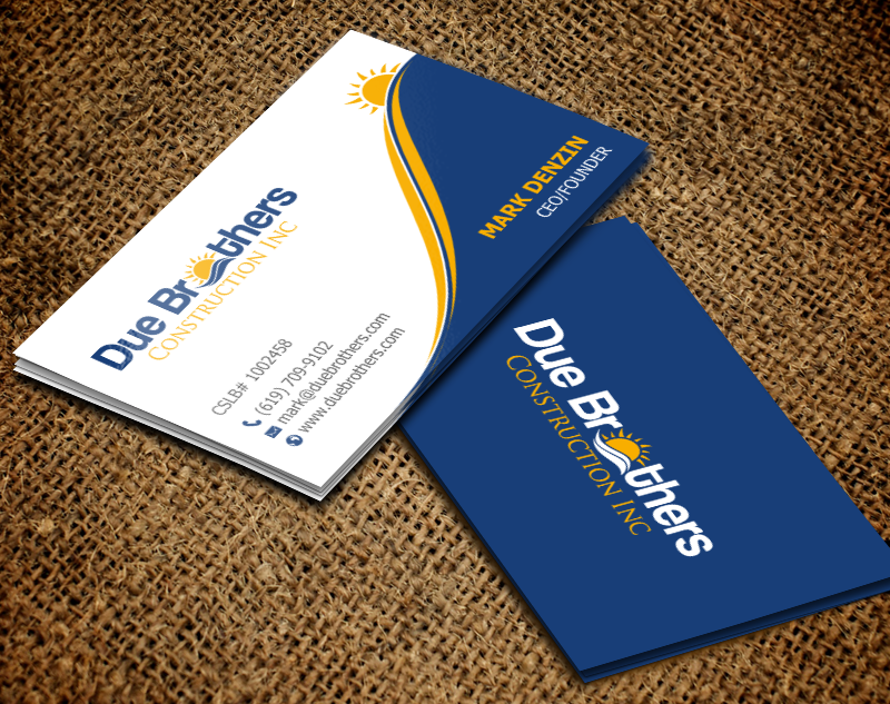 Business Card Design by chandrayaan.creative for Due Brothers Construction  | Design #13028748
