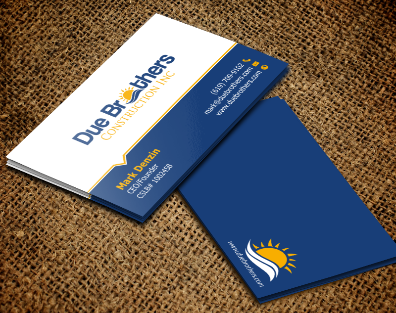 Business Card Design by chandrayaan.creative for Due Brothers Construction  | Design #13028750