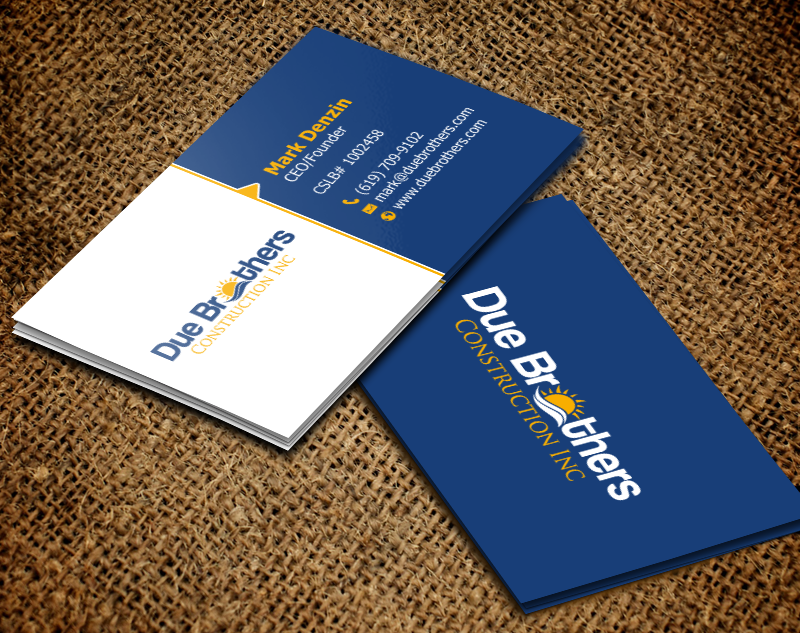 Business Card Design by chandrayaan.creative for Due Brothers Construction  | Design #13028751