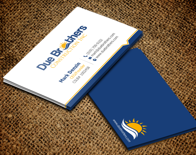 Business Card Design by chandrayaan.creative for Due Brothers Construction  | Design #13028752