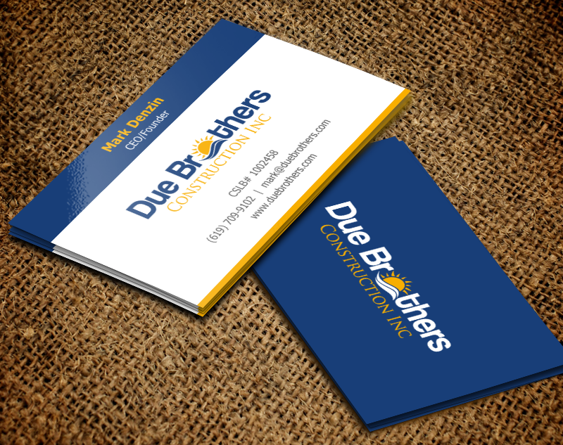 Business Card Design by chandrayaan.creative for Due Brothers Construction  | Design #13028755
