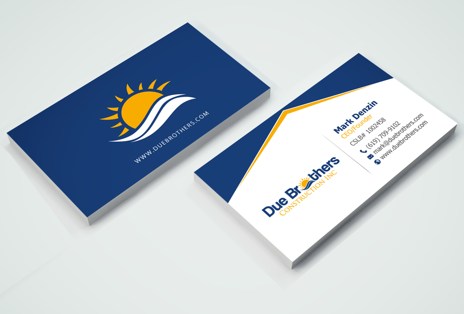 Diseño de Tarjeta de Presentación por chandrayaan.creative para Due Brothers Construction  | Diseño #13028756